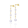 Pearl and Gold Ball Freshwater Pearl Earrings