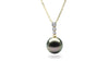 Graduated Diamond Black Pearl Pendant-Kyllonen