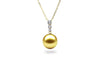 Graduated Diamond South Sea Gold Pearl Pendant-Kyllonen