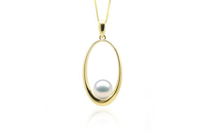 Ellipse Freshwater Pearl Pendant-Kyllonen