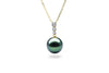 Graduated Diamond Black Pearl Pendant-Kyllonen