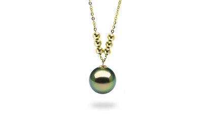 Golden Balls Black Pearl Pendant-Kyllonen