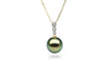 Graduated Diamond Black Pearl Pendant-Kyllonen