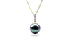 Graduated Diamond Black Pearl Pendant-Kyllonen