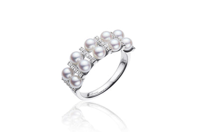 Gemini Akoya Pearl Ring Angle