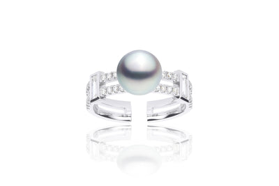 Paris Blue Silver Akoya Pearl Ring