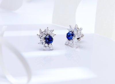 Starburst Sapphire Earrings