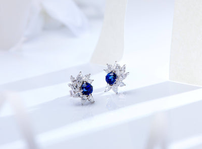 Starburst Sapphire Earrings