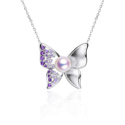 Flowering Butterfly Akoya Pearl Pendant