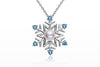 Silver Snowflake Pearl Pendant 2